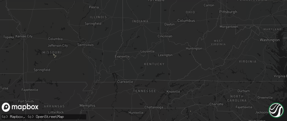 Hail map in Kentucky on July 2, 2026