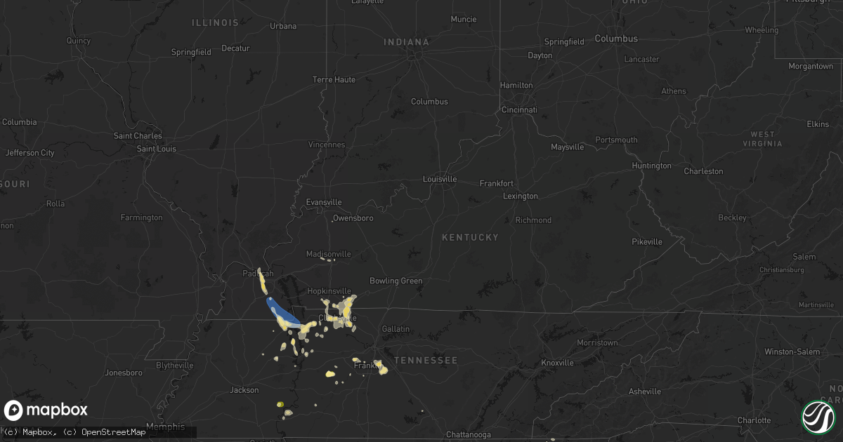 Hail map in Kentucky on July 2, 2026