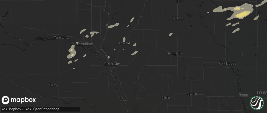 Hail map in Kingsley, IA on July 2, 2026