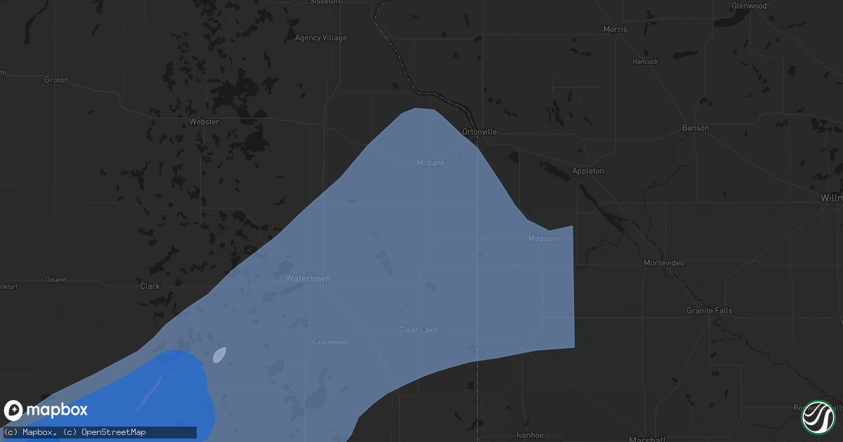 Hail map in Labolt, SD on July 2, 2026