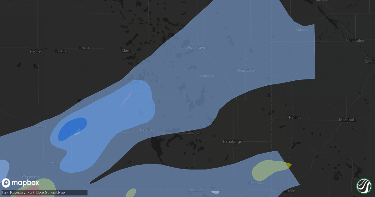 Hail map in Lake Norden, SD on July 2, 2026