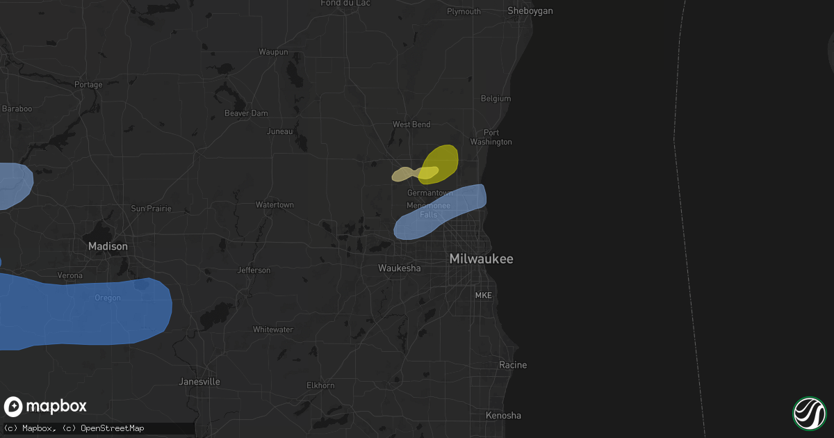 Hail map in Lannon, WI on July 2, 2026