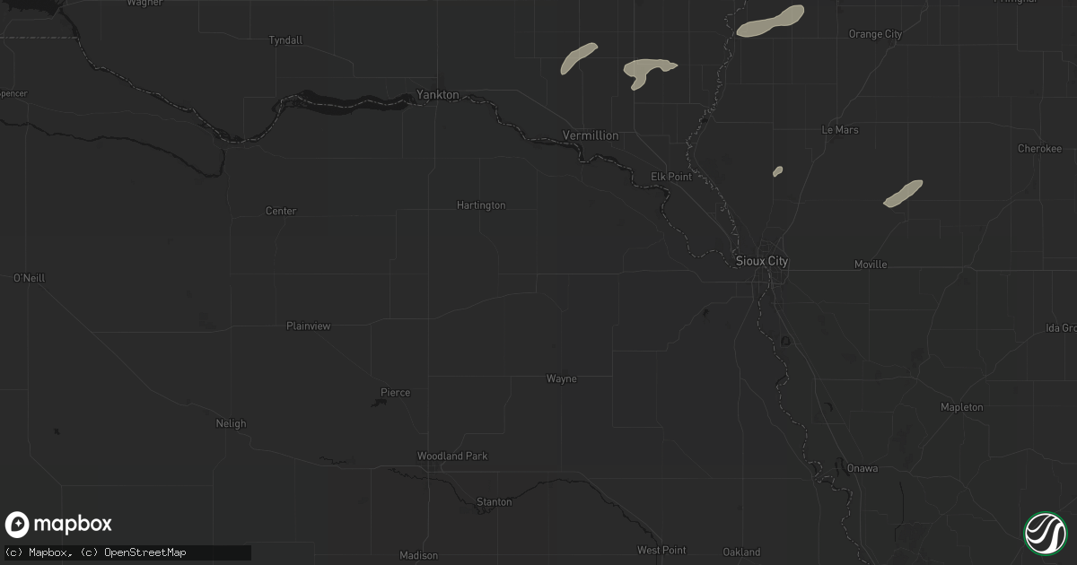 Hail map in Laurel, NE on July 2, 2026