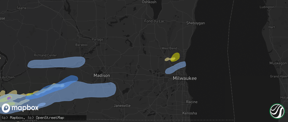 Hail map in Lebanon, WI on July 2, 2026