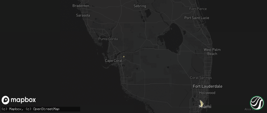 Hail map in Lehigh Acres, FL on July 2, 2026