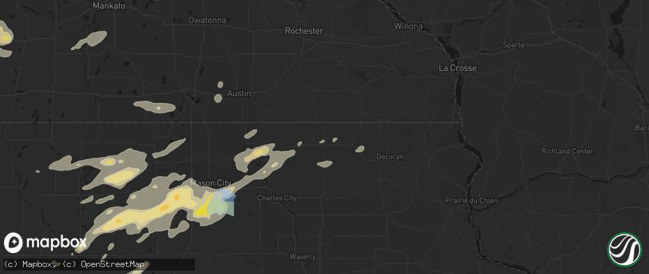 Hail map in Lime Springs, IA on July 2, 2026
