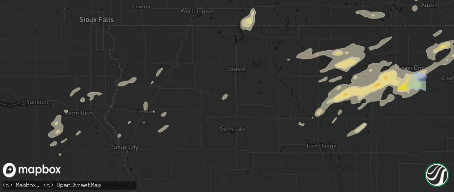 Hail map in Linn Grove, IA on July 2, 2026