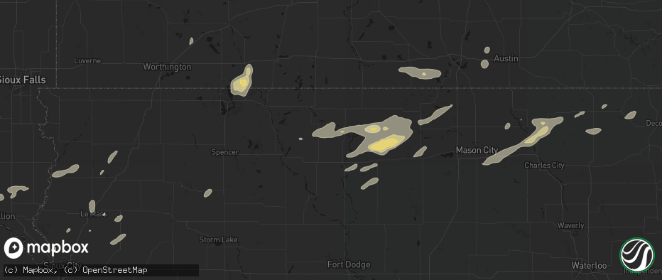 Hail map in Lone Rock, IA on July 2, 2026