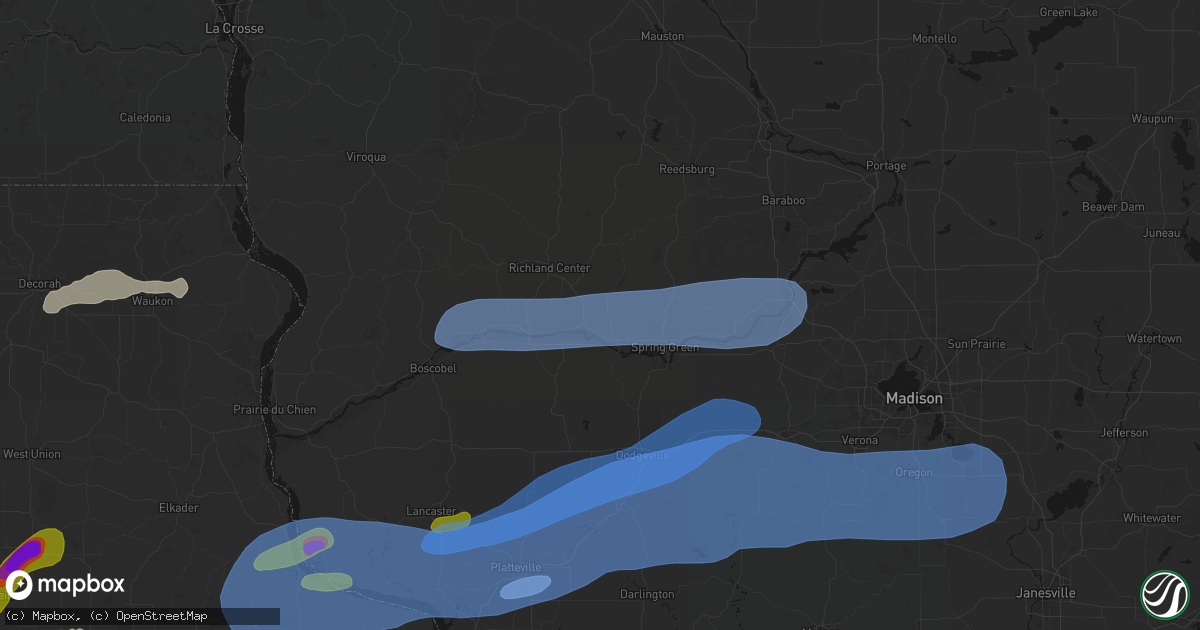 Hail map in Lone Rock, WI on July 2, 2026