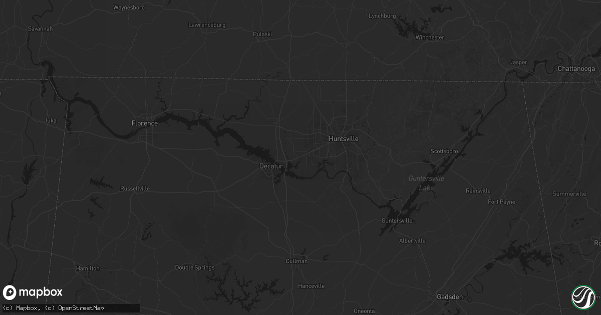 Hail map in Madison, AL on July 2, 2026