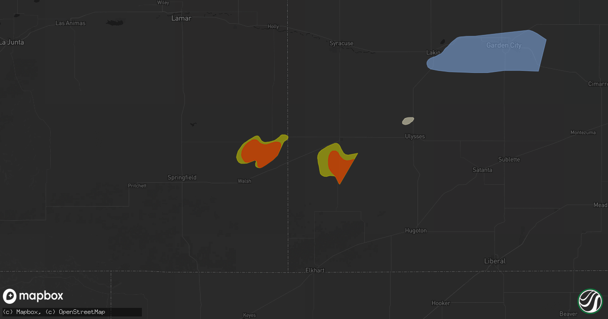 Hail map in Manter, KS on July 2, 2026
