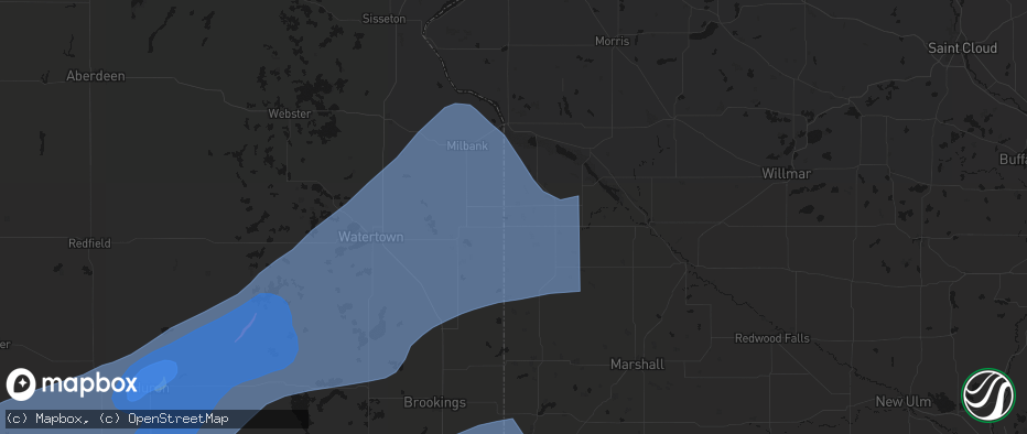 Hail map in Marietta, MN on July 2, 2026