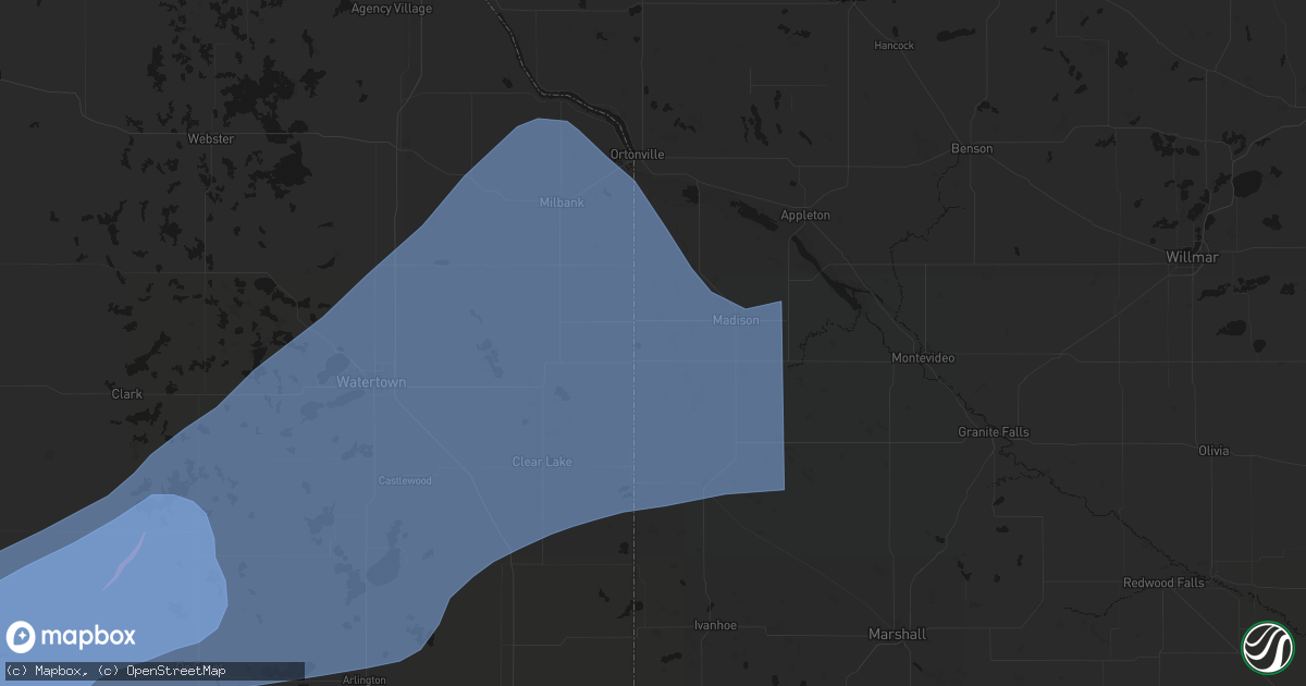 Hail map in Marietta, MN on July 2, 2026