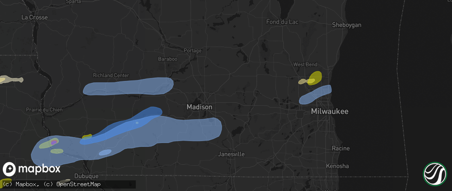 Hail map in Marshall, WI on July 2, 2026