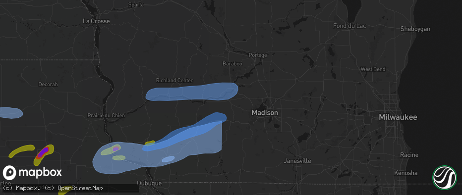 Hail map in Mazomanie, WI on July 2, 2026