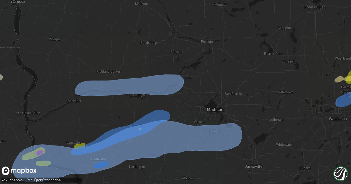 Hail map in Mazomanie, WI on July 2, 2026