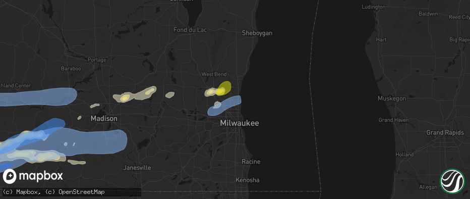 Hail map in Mequon, WI on July 2, 2026