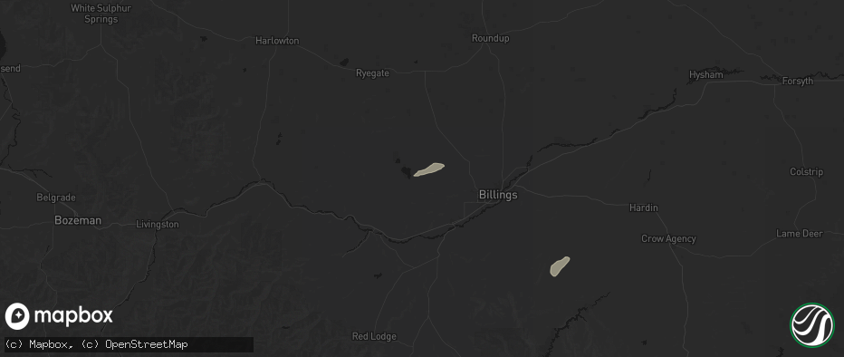 Hail map in Molt, MT on July 2, 2026