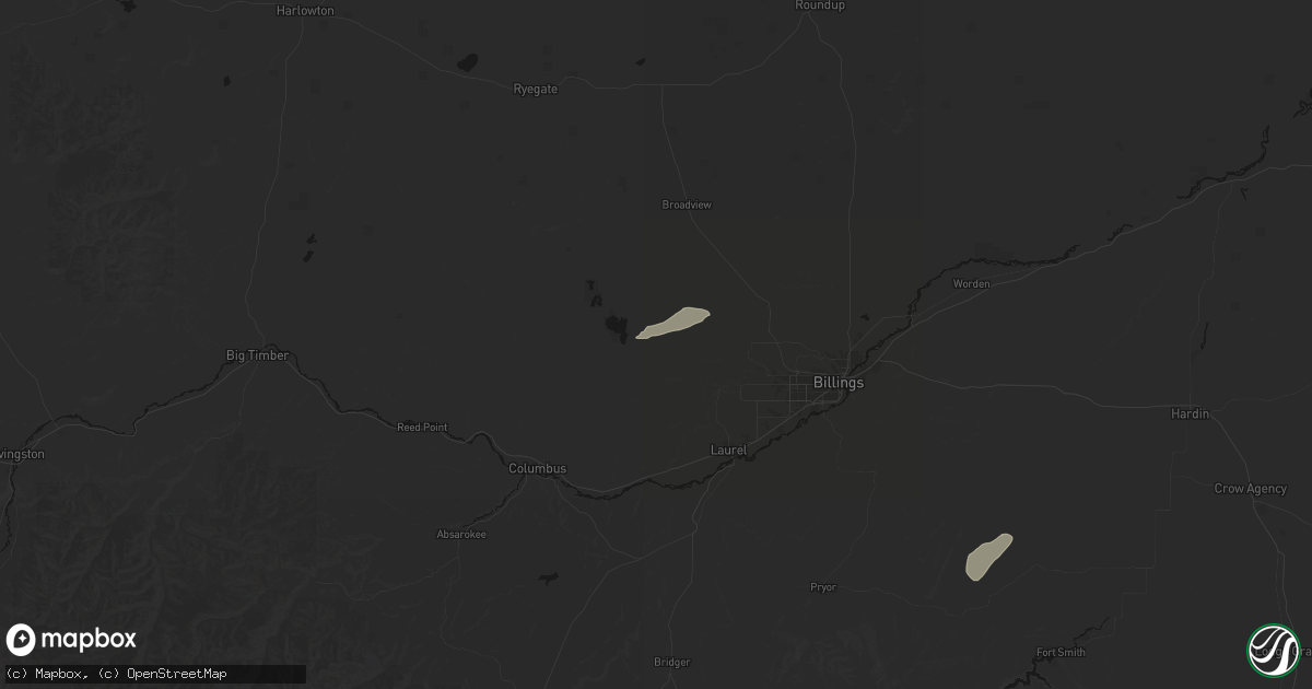 Hail map in Molt, MT on July 2, 2026