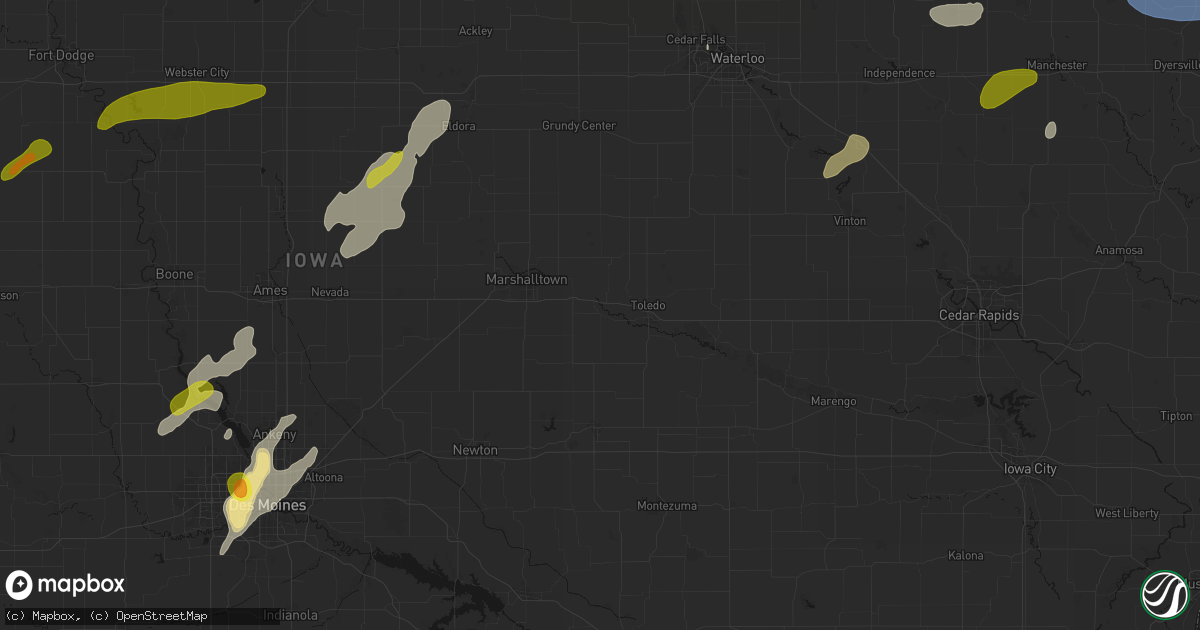 Hail map in Montour, IA on July 2, 2026