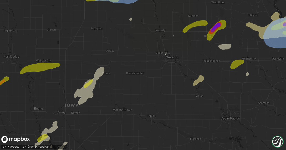 Hail map in Morrison, IA on July 2, 2026