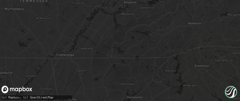 Hail map in Murphy, NC on July 2, 2026