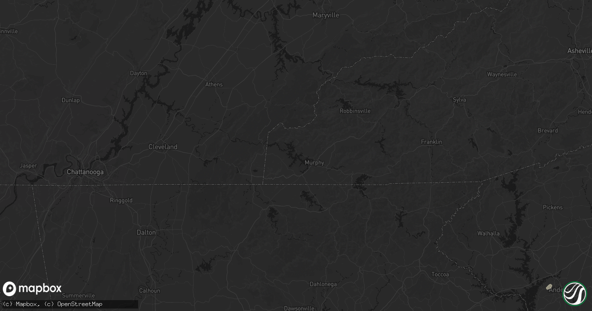Hail map in Murphy, NC on July 2, 2026