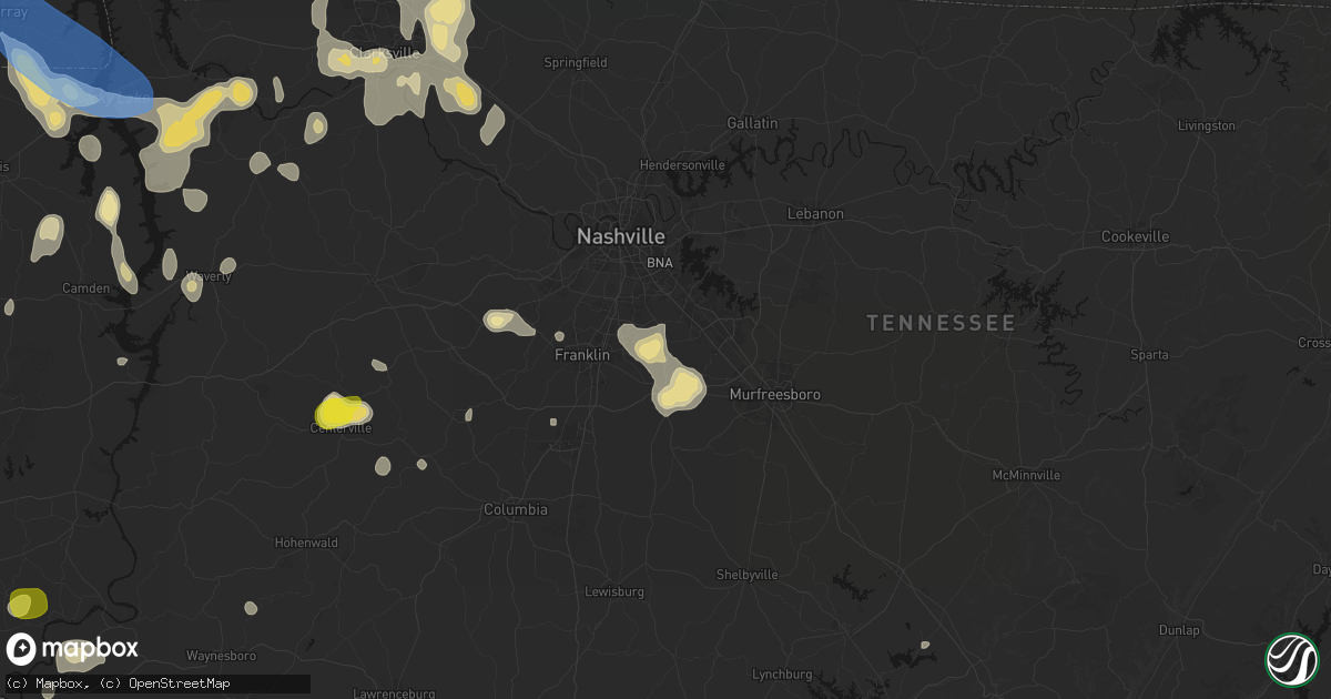 Hail map in Nolensville, TN on July 2, 2026