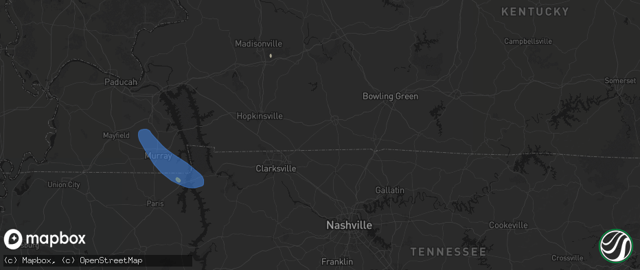 Hail map in Olmstead, KY on July 2, 2026