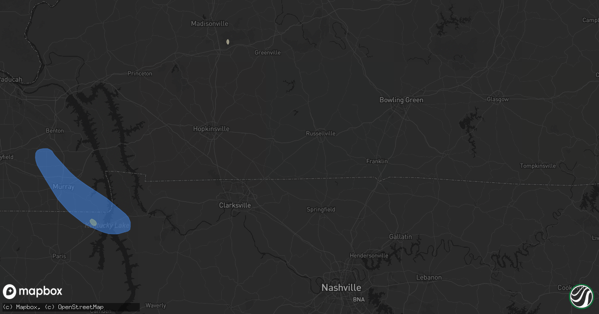 Hail map in Olmstead, KY on July 2, 2026