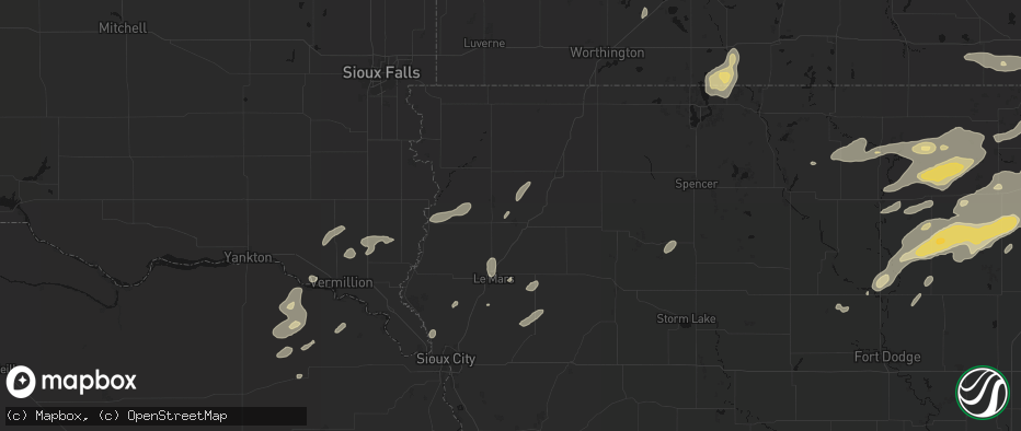 Hail map in Orange City, IA on July 2, 2026