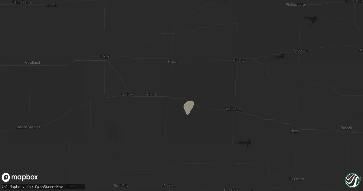 Hail map in Park, KS on July 2, 2026
