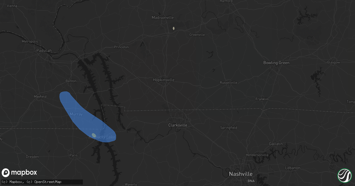 Hail map in Pembroke, KY on July 2, 2026