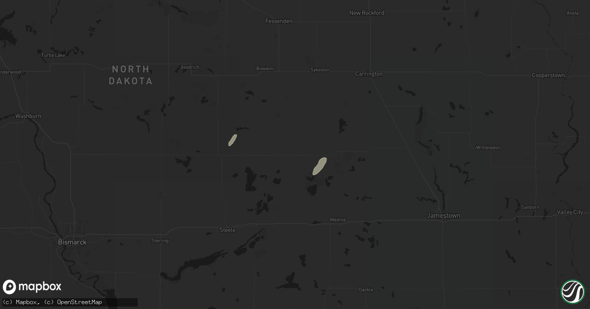 Hail map in Pettibone, ND on July 2, 2026