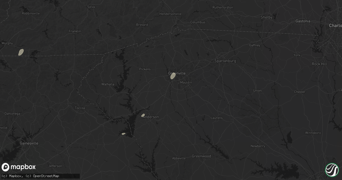 Hail map in Piedmont, SC on July 2, 2026