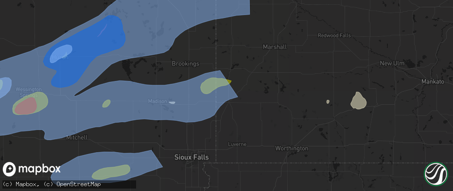 Hail map in Pipestone, MN on July 2, 2026