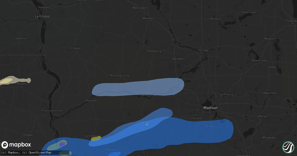 Hail map in Plain, WI on July 2, 2026