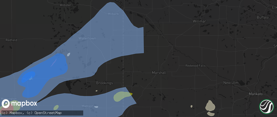 Hail map in Porter, MN on July 2, 2026