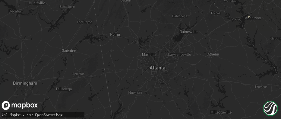 Hail map in Powder Springs, GA on July 2, 2026
