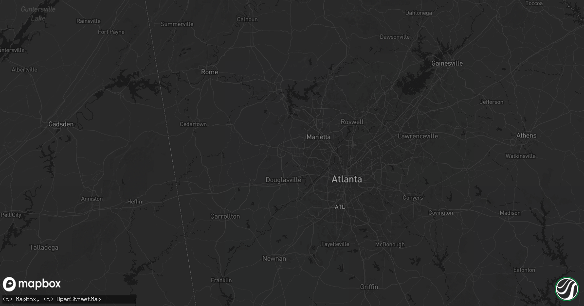 Hail map in Powder Springs, GA on July 2, 2026