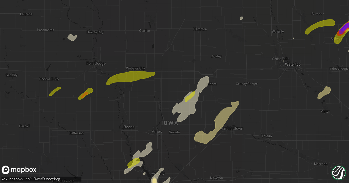 Hail map in Radcliffe, IA on July 2, 2026