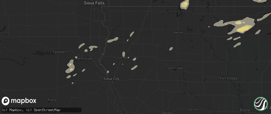 Hail map in Remsen, IA on July 2, 2026