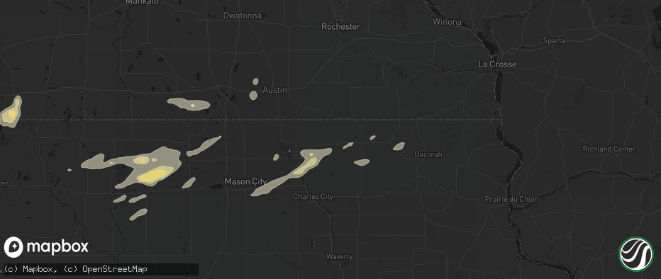 Hail map in Riceville, IA on July 2, 2026