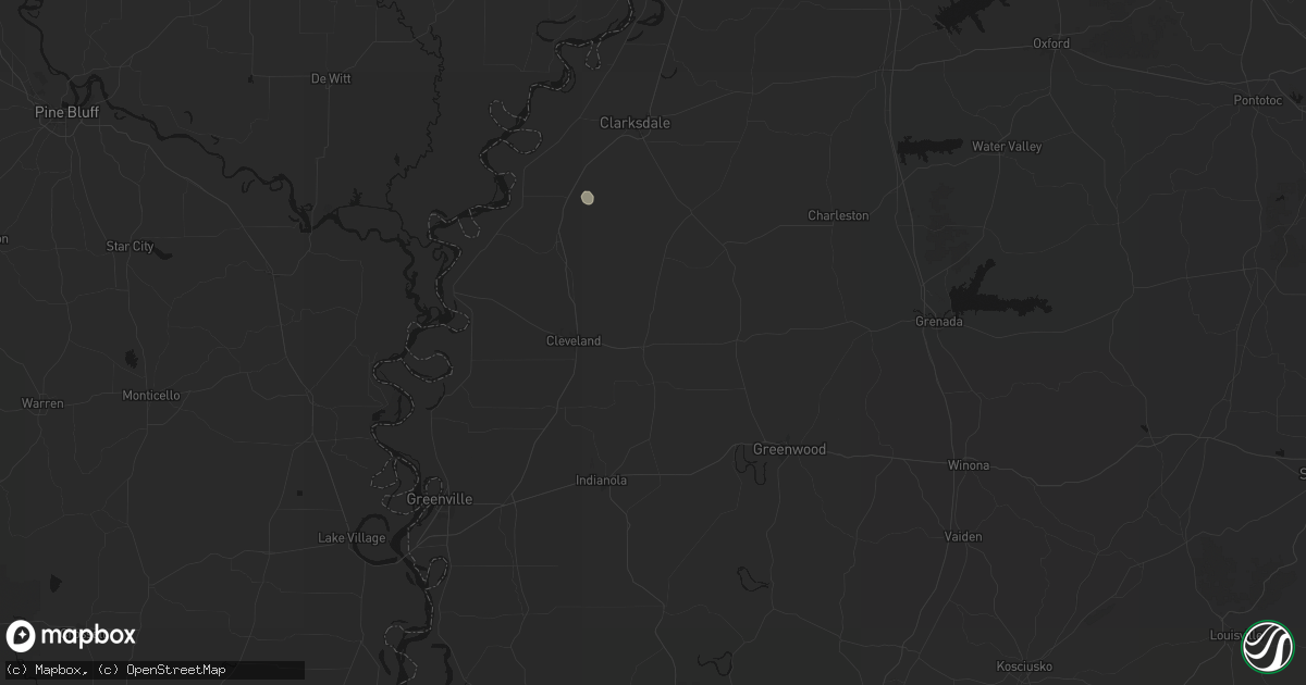 Hail map in Ruleville, MS on July 2, 2026