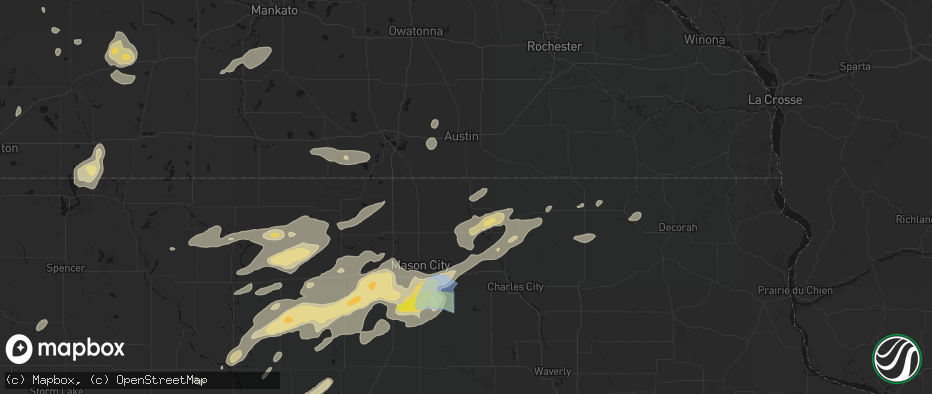 Hail map in Saint Ansgar, IA on July 2, 2026