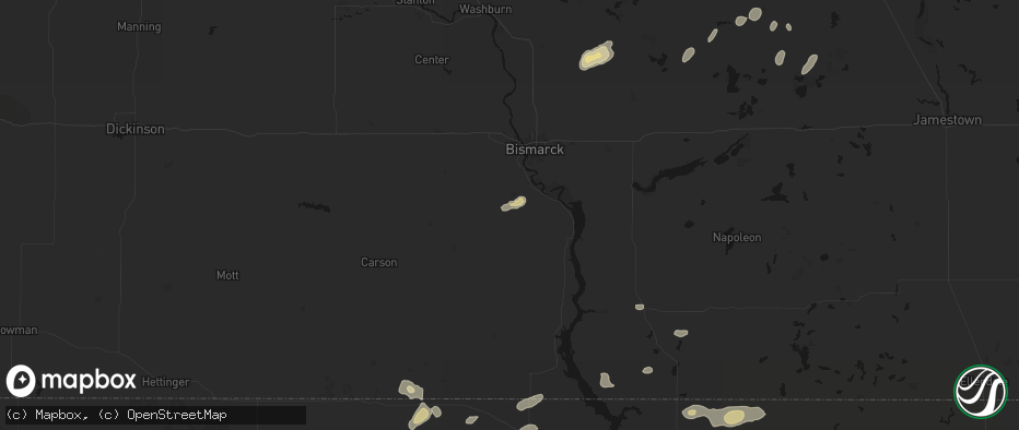 Hail map in Saint Anthony, ND on July 2, 2026
