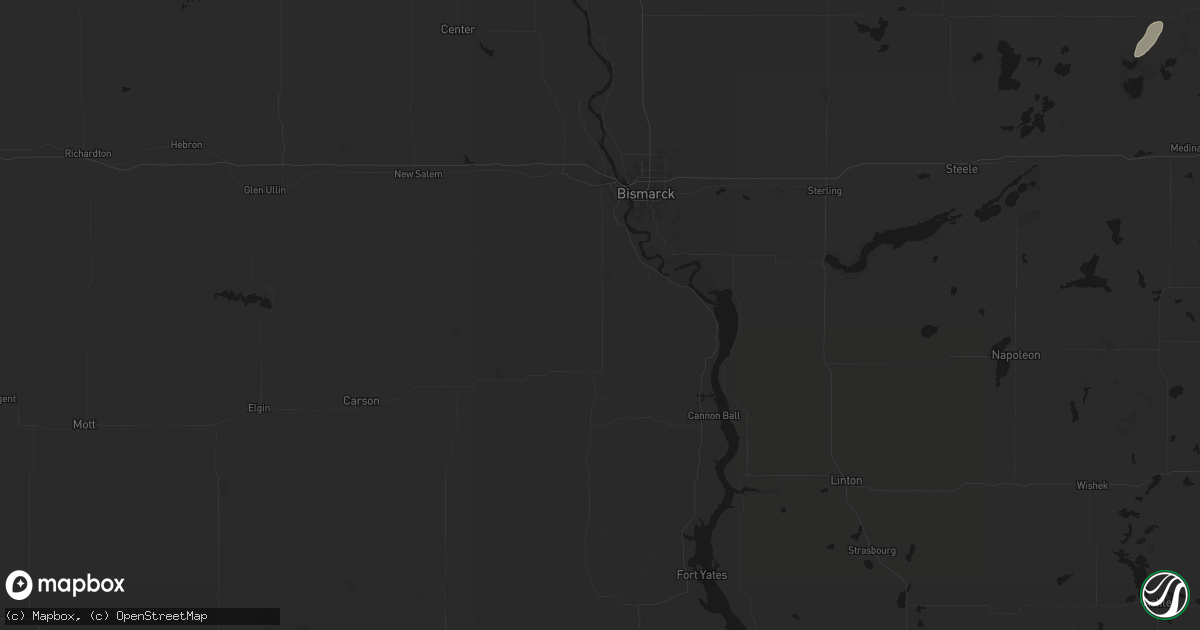 Hail map in Saint Anthony, ND on July 2, 2026