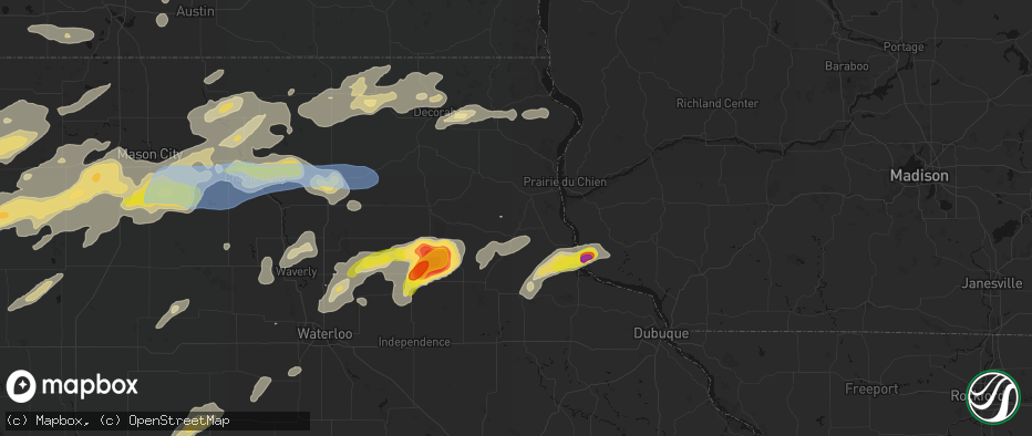 Hail map in Saint Olaf, IA on July 2, 2026