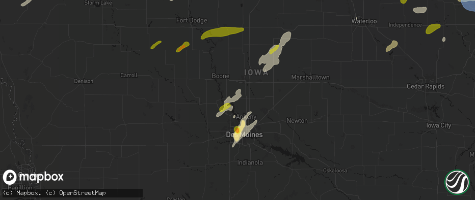 Hail map in Sheldahl, IA on July 2, 2026