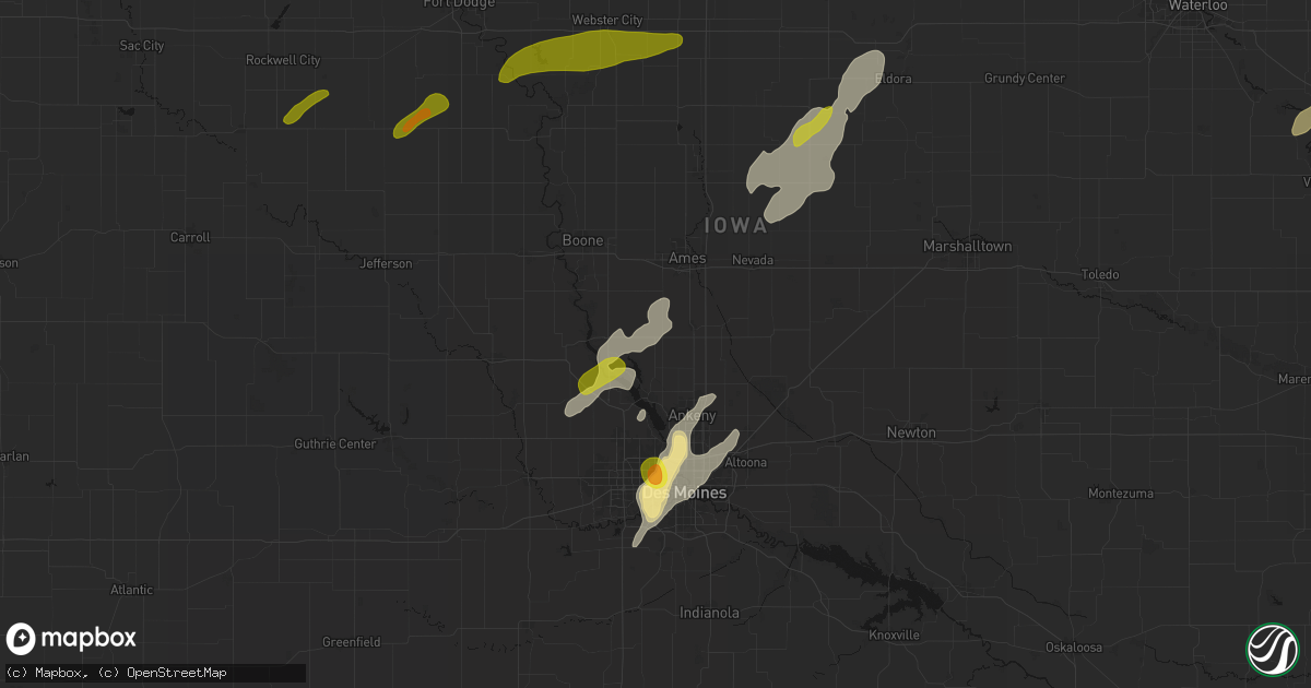 Hail map in Sheldahl, IA on July 2, 2026